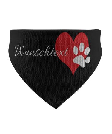 printplanet - Dog scarf with name or text - Scarf for dogs - Layout Pfotenherz - Size S Size S Pfotenherz