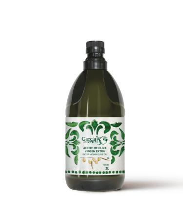 Garc a de la Cruz - Native olive oil extra cooking oil variety of olive origin Spain Montes de Toledo recyclter PET container carafe - 2L conventional 2 L (1 Pack)