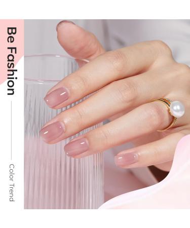 Modelones Jelly Gel Nail Polish 6 Colors Nude Gel Polish Milky White Pink Red Gel Neutral Nail Art Design Translucent Gel Nail Kits Soak Off LED Nail Gel Manicure DIY Salon Jelly Pink Red - Buy Online on SooperMarket.com
