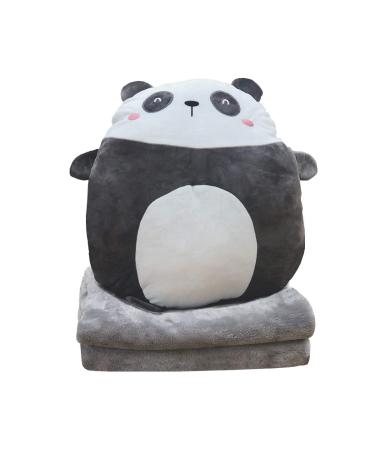 DXDE4U Panda Plush Pillow 16 Inch Blanket in Cute Plush Pillow Panda Stuffed Animal Girls Boys Gifts for Birthday Valentine Christmas Travel Holiday