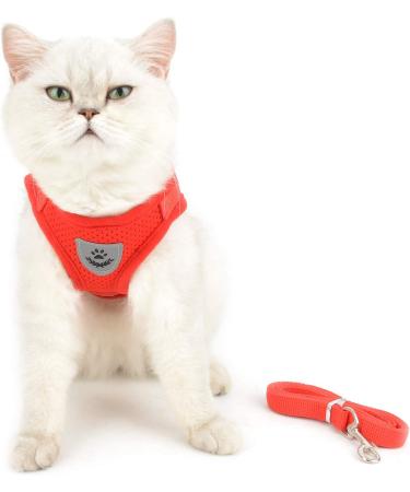 Ranphy Cat Dishes & Breakproof Reflective Chest Harness | Soft Network Fabric for Small Cats & Puppies - Red M (40 cm) - Buy Online on SooperMarket.com