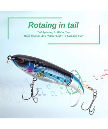 6PCS Bass Whopper Lures Kit - Floating Rotating Tail Topwater Fishing Lures for Bass & Trout - Buy Online on SooperMarket.com