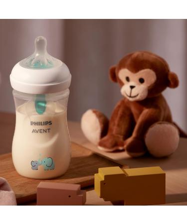 Philips Avent Natural Response Baby Bottles 260ml with AirFree Valve - BPA-Free for Newborns | Elephant Motif (SCY673/81) - Buy Online on SooperMarket.com