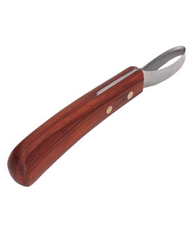 Luqeeg Farrier Tools Hoof Knife - Eyelet Oval Horse Hoof Knife with Wooden Handle Stainless Steel Cattle Hoof Cutter 19.5 cm/7.68 inches