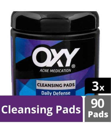 OXY Acne Medication Cleansing Pads - Daily Defense, Maximum Strength 2% Salicylic Acid, 90 Count (Pack of 3) - Buy Online on SooperMarket.com