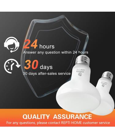REPTI HOME Reptile Heat Lamp Bulbs 2 Pack 100W Heat Lamp for Reptiles E27 Basking Light Bulb for Vivarium Turtle Lizard Tortoise Bearded Dragon Puppy Chick - Buy Online on SooperMarket.com