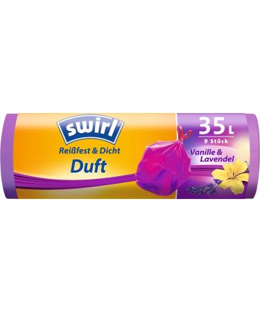 Swirl scented garbage bag vanilla-lavender with drawstring 35 liters 1 roll with 9 bags