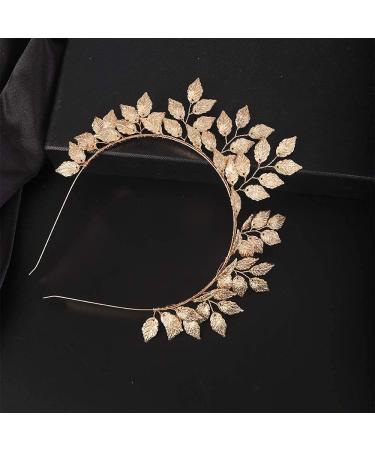 YERTTER Wedding Gold Leaf Tiara Hair Crown - Handmade Bride Hair Band for Bridal Greek Goddess Look - Perfect for Wedding, Prom, Birthday Party - Buy Online on SooperMarket.com