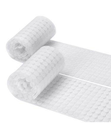 Self Adhesive Dots  Strong Adhesive 1150 Pcs (575 Pairs) 0.59 inch Diameter Sticky Back Coins Nylon Coins  Hook Loop Dots with Waterproof Sticky Glue Coins Tapes  Suitable for Classroom  Office  Home White 575P-15MM