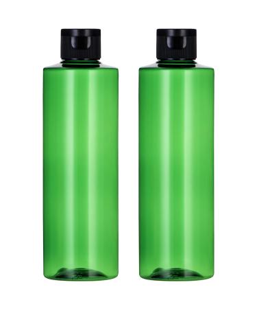 Sdootbeauty Applicator Bottles for hair Plastic Empty Bottles Squeeze Bottles with Flip Cap Flip Cap Bottle - Hair Squeeze Bottle Pack of 2 250ml/8.5oz Green Oil Bottles For Hair