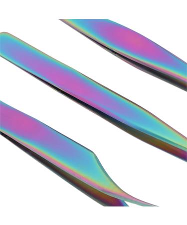 Herchr 3PCS Tweezers Set for Eyelash Extensions | Stainless Steel Straight & Curved Precision Tools - Buy Online on SooperMarket.com