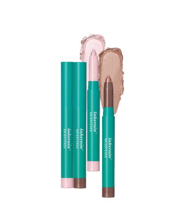Aaiffey 2PCS Eyeshadow Stick Set Eye Brightener Stick Waterproof Glitter Eyeshadow Pencil Highlighter Eye Liner Shimmer Creamy Long Lasting Eye Makeup (1#Pink+4#Mauve Taupe) Color