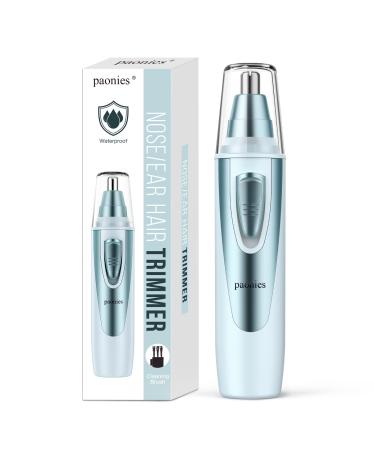 Nasal hair trimmer Nasal hair cutter ear haar cutter professional pain -free eyebrow and protective hair trimmer for men and women battery operations IPX7 waterproof double blades blue