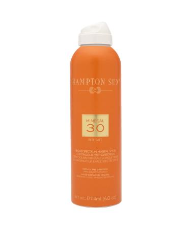Hampton Sun SPF 30 Mineral Mist  6 oz. - Sheer Chemical Free Broad Spectrum Physical Sunscreen Spray  Nourishing Antioxidant Blend with Vitamin E  Argan Oil + Banana Extracts