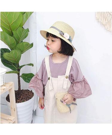Integrity.1 Girls Summer Sun Hat & Small Bag Set - Milky White Flower Visor & Straw Hat for Kids - Buy Online on SooperMarket.com