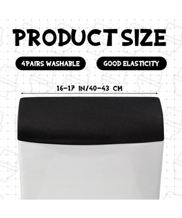 4 Pcs Black Fabric Stretch Toilet Tank Lid Cover Set - Bathroom Decor Accessories - 15.75 x 16.93 Inches - Buy Online on SooperMarket.com