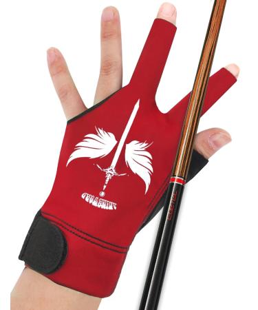 Animsword Billard gloves for billiards breathable comfortable convenient for left or right hand L red/excursion single -colored (GetaWay Solids)