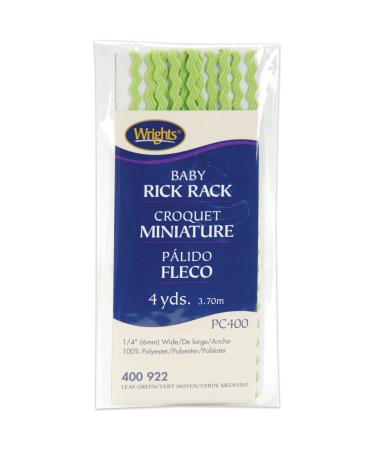 Wrights 117-400-922 Polyester Baby Rick Rack Utility Trim  Leaf Green  4-Yard