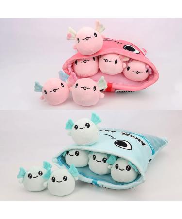 HXPLN Cute Snack Pillow Axolotl Plush with Salamander Doll - Pink Axolotl Stuffed Animal Toy for Kids - Creative Birthday Gift - Buy Online on SooperMarket.com
