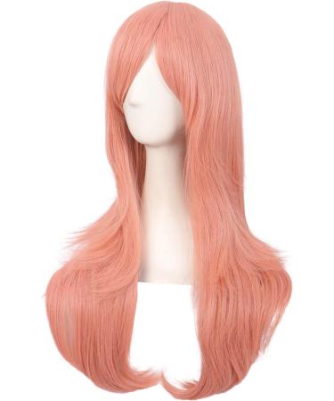 MapofBeauty 28 Inch Women Side Bangs Long Curly Hair Cosplay Wig in Orange Pink - 70cm - Buy Online on SooperMarket.com