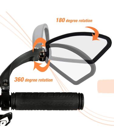 Adjustable 360 Bicycle Rear Mirror - Foldable Bike Handlebar Steering Mirror for E-Bikes (Left 1 Piece) - Buy Online on SooperMarket.com
