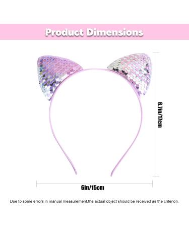 Sequin Cat Ears Headbands and Bunny Ear Headbands Shiny Hairbands Glittery Hair Hoops Hair Accessories for Easter Daily Wearing Party Decoration and Cosplay Accessories (Pink) - Buy Online on SooperMarket.com