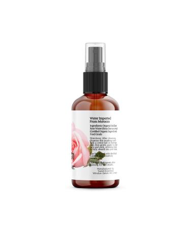 Premium Organic Moroccan Rose Water - 100% Pure Food Grade - 4oz Glass Bottle - Hydrate & Rejuvenate Your Skin - Imported by Sweet Essentials - Buy Online on SooperMarket.com