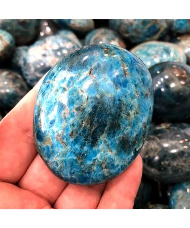 KuRkur Natural Crystals Crystal Raw Blue Apatite Hand Made Palm Stone Natural Crystal Crafts 80g-100g 1pc
