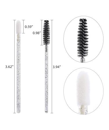 200 Crystal Disposable Lip Brush and Eyebrow Spoolie Mascara Wands Kit (Black) - Makeup Beauty Tool Set - Buy Online on SooperMarket.com
