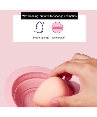 Teksome Makeup Brush Cleaner Mat - Silicone Foldable Brushes Scrubber Bowl Compact Washing Supplies For Cleansing Makeup Sponges Brushes & Applicators Pink - Buy Online on SooperMarket.com