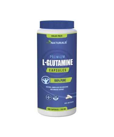 MINATURALS L Glutamine Capsules | 500 Capsules | 3000mg Per Serving| Natural Amino Acid | L Glutamine Pills Supports Digestive (Leaky Gut) and Immune Support | 62 Day Supply