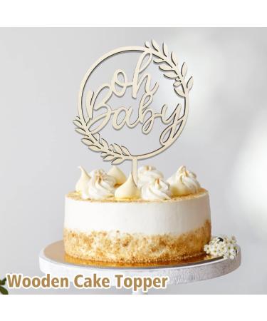 Shop Oh Baby Cake Topper - Wooden Decor for Baby Showers & Gender Reveal Parties | Perfect for Diaper Cakes - Buy Online on SooperMarket.com