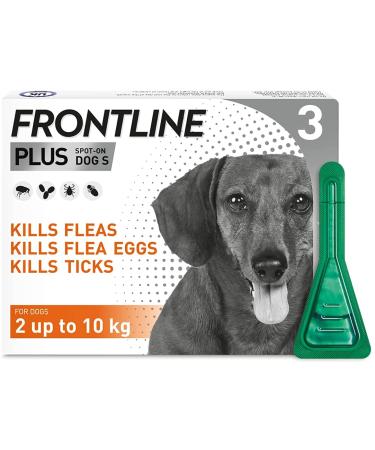 FRONTLINE Plus Flea & Tick Treatment for Small Dogs (2-10 kg) - 3 Pipettes