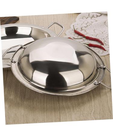 PRETYZOOM Dry Pot Amphora Hot Pot Chaffing Dishes Stainless Steel Cookware Flat Bottom Wok Pan Non Stick Frying Pans Stainless Steel Saute Pan Cookware for Kitchen Home Accessory 28X28X5.5CM Silver - Buy Online on SooperMarket.com