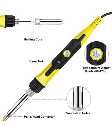 45PCS Wood Burning Kit with 22 Carving Tips | Adjustable Temperature 200-420 | Professional Craft Tool Set for Beginners and DIY Carving - Yellow - Buy Online on SooperMarket.com