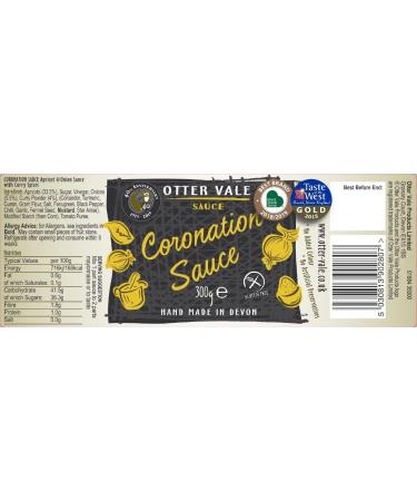 Otter Vale Coronation Sauce mix of apricot onion and spices hand-made in Devon gluten-free 300g glass jar - Buy Online on SooperMarket.com