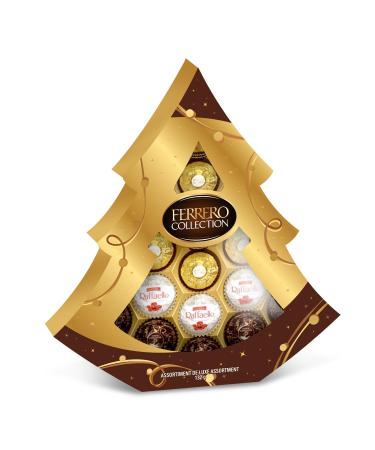 FERRERO COLLECTION Fine Assorted Chocolate and Coconut Confections Pine Tree Shaped Gift Box Christmas Chocolate Gift Box 12 Confections 132g 12 pieces