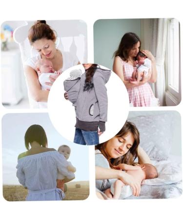 SouiWuzi Baby Carrier Hoodie Maternity Kangaroo Jacket Coat Sweatshirt - Gray - Buy Online on SooperMarket.com