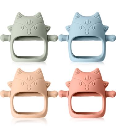 4 Pcs Baby Teething Toys Silicone Teething Toys for Baby Soft Baby Hand Teether Baby Teether Mittens Baby Chew Toys for Newborn Sucking