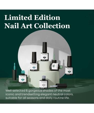 Modelones Blue Green Gel Nail Polish - 6 Colors Misty Gray Dark Green Glitter Gel Polish Kit Sage Green Baby Blue Nail Gel Polish Soak Off UV Gel Nail Lamp Gel Nail Kit DIY Home Nails Manicure Gifts - Buy Online on SooperMarket.com
