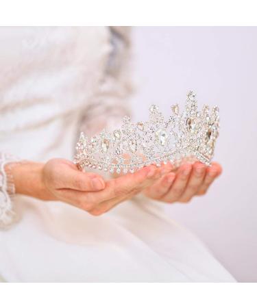 Tgirls Baroque Bridal Wedding Crown Princess Tiara Rhinestone Headband - Silver - Buy Online on SooperMarket.com