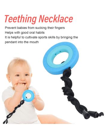 10PCS Kids Chewing Pendant Chew Sensory Necklace - Dark Blue | Silicone Teething Pain Relief for Children - Low Temp Resistant - Buy Online on SooperMarket.com