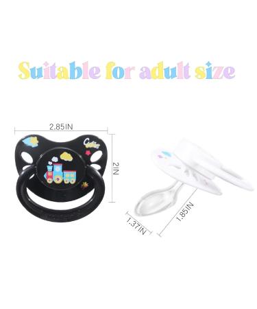 Landofgenie Printed Pacifier - Adult Size Large Shield 2 Pack (Black & White) | International Shipping Available - Buy Online on SooperMarket.com