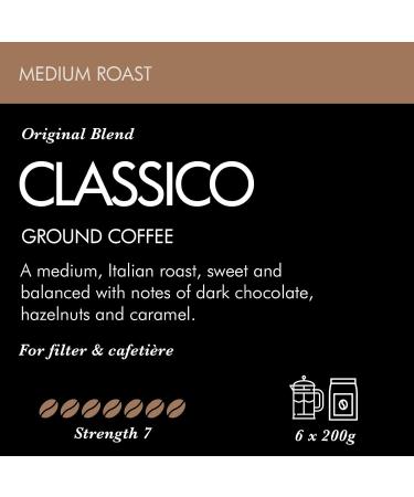 Caff Nero Ground Coffee (Classico Filter 6 x 200g) - Buy Online on SooperMarket.com