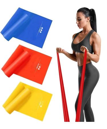 Haquno 3 Pack Exercise Resistance Bands Set with 3 Resistance Levels 1.8M Exercise Bands Resistance for Women and Men. Ideal for Strength Training Yoga Pilates 1.8M-3Pack