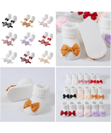 JSGHGDF Headbands Socks Set Elastic Hair Bands with Headwear Stylish Baby Knitted Socks for Newborns & Toddlers Yellow - Buy Online on SooperMarket.com