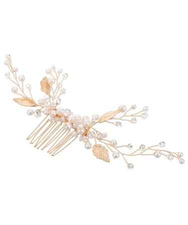 ABOOFAN Decor Hair Accessories Hair Clips Hair Barrettes Wedding Elegant Headdress Wedding Party Headdress Wedding Pearl Hair Pin Hair Side Comb Wedding Hair Pin Hair Comb Prom Bride Metal