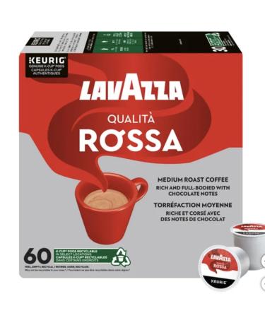 Lavazza Qualit Rossa Medium Roast Coffee K Cup Pods 60 count