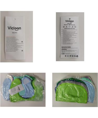 Vicloon Baby Bandana Dribble Bibs Set - 8pcs Unisex Infant Teething Bibs in Blue/Green/Grey/White - Soft, Absorbent, Adjustable with Velcro - Buy Online on SooperMarket.com