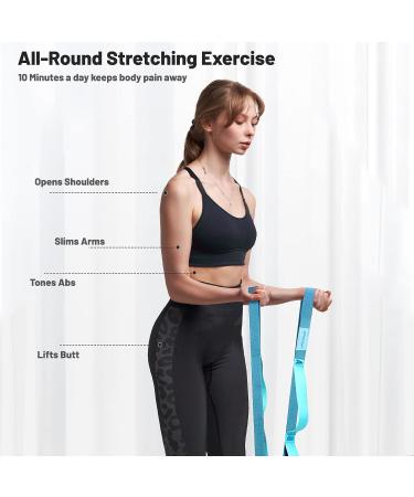 Trideer Non-Elastic Yoga Stretching Strap - 10/12 Loop Home Workout & Rehabilitation Tool - Buy Online on SooperMarket.com